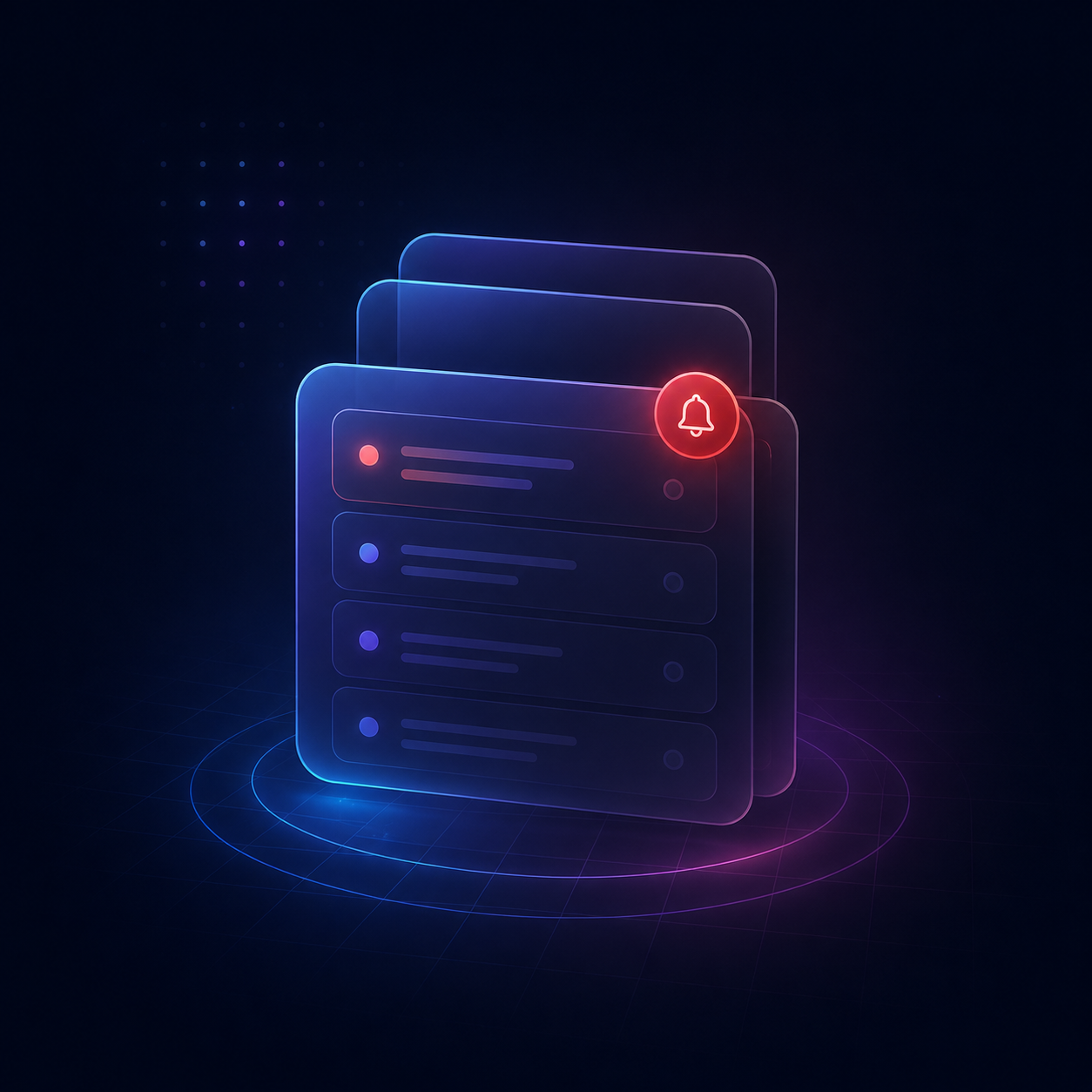 Incident and emergency alert queue visual for Securinos dashboard modules.